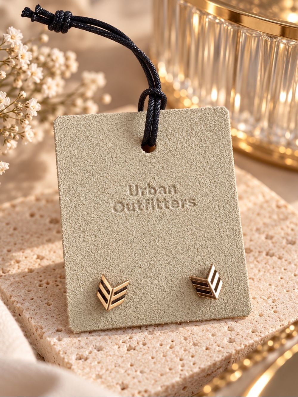 Urban Outfitters Silver Chevron Stud Earrings